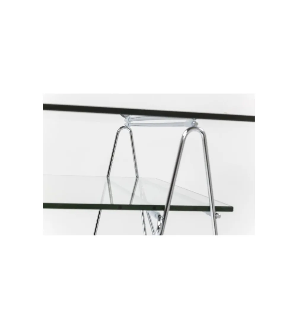 Biurko szklane POLAR 130 cm srebrne