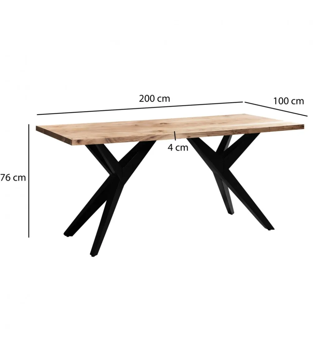 Biurko WOHNLING 200 cm drewno akacja