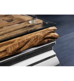 Blat do Stolika kawowego MODERN BAROCK BARRACUDA 100 cm drewno teak