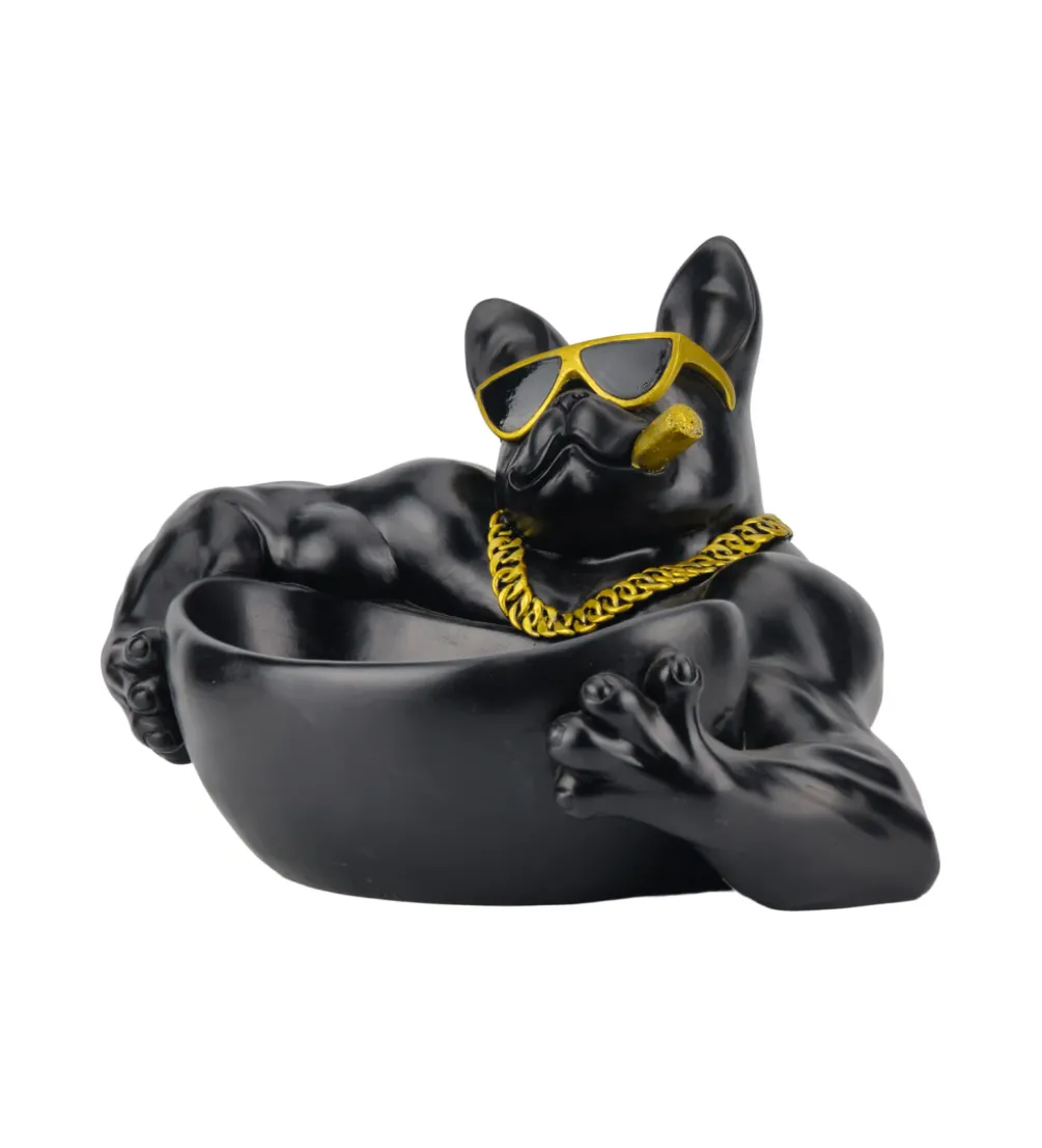 Dekoracja misa BULLDOG 30 cm czarna