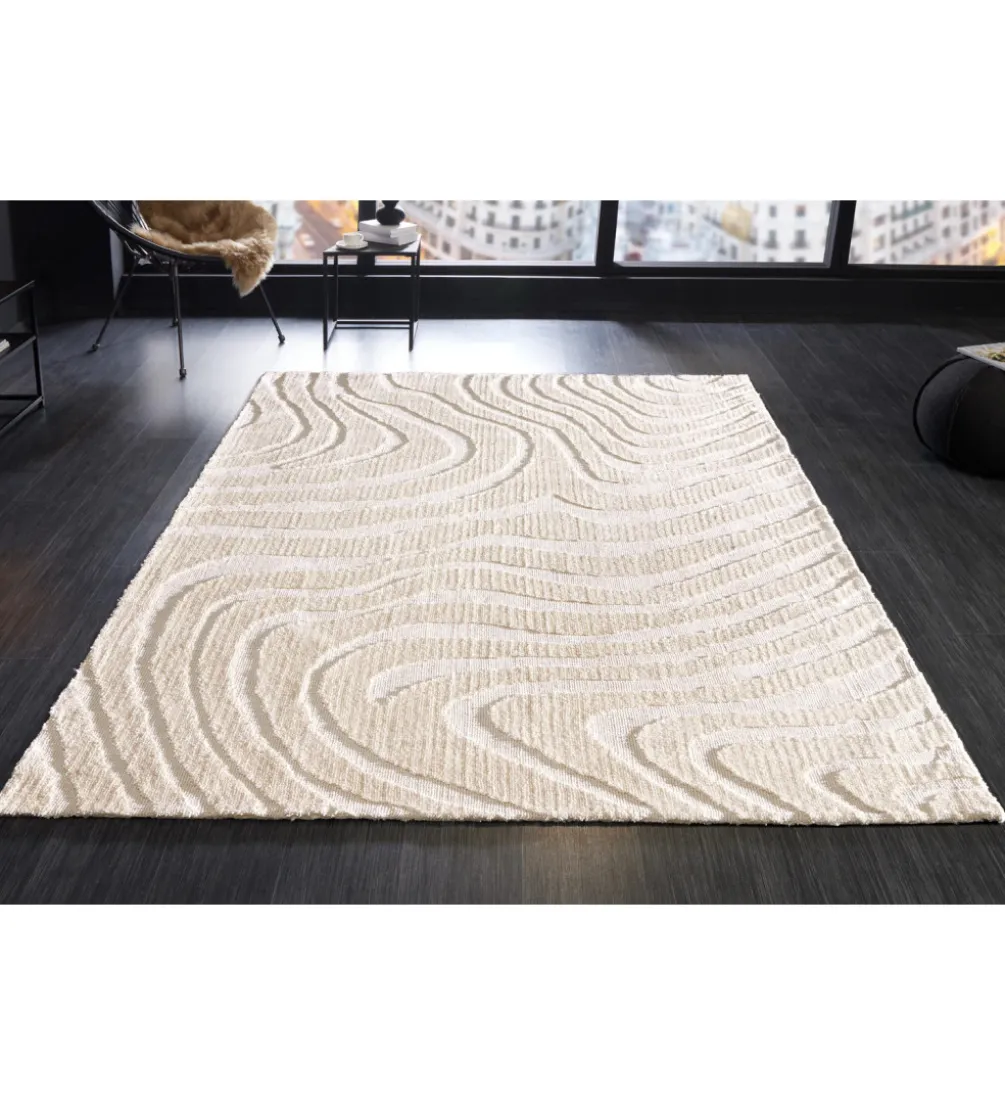 Dywan WAVE 170 x 240 cm kremowy beżowy