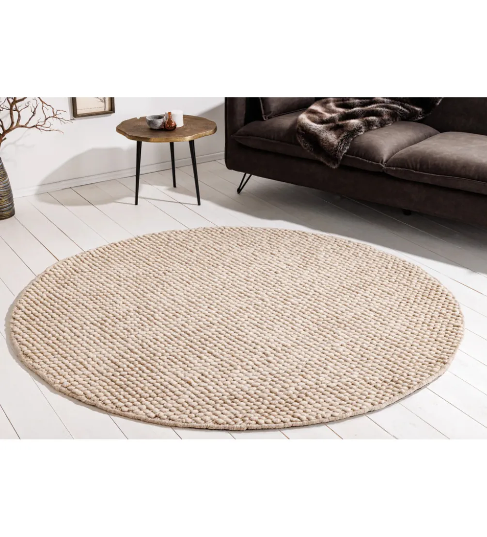 Dywan WOOL 150cm okrągły beżowy