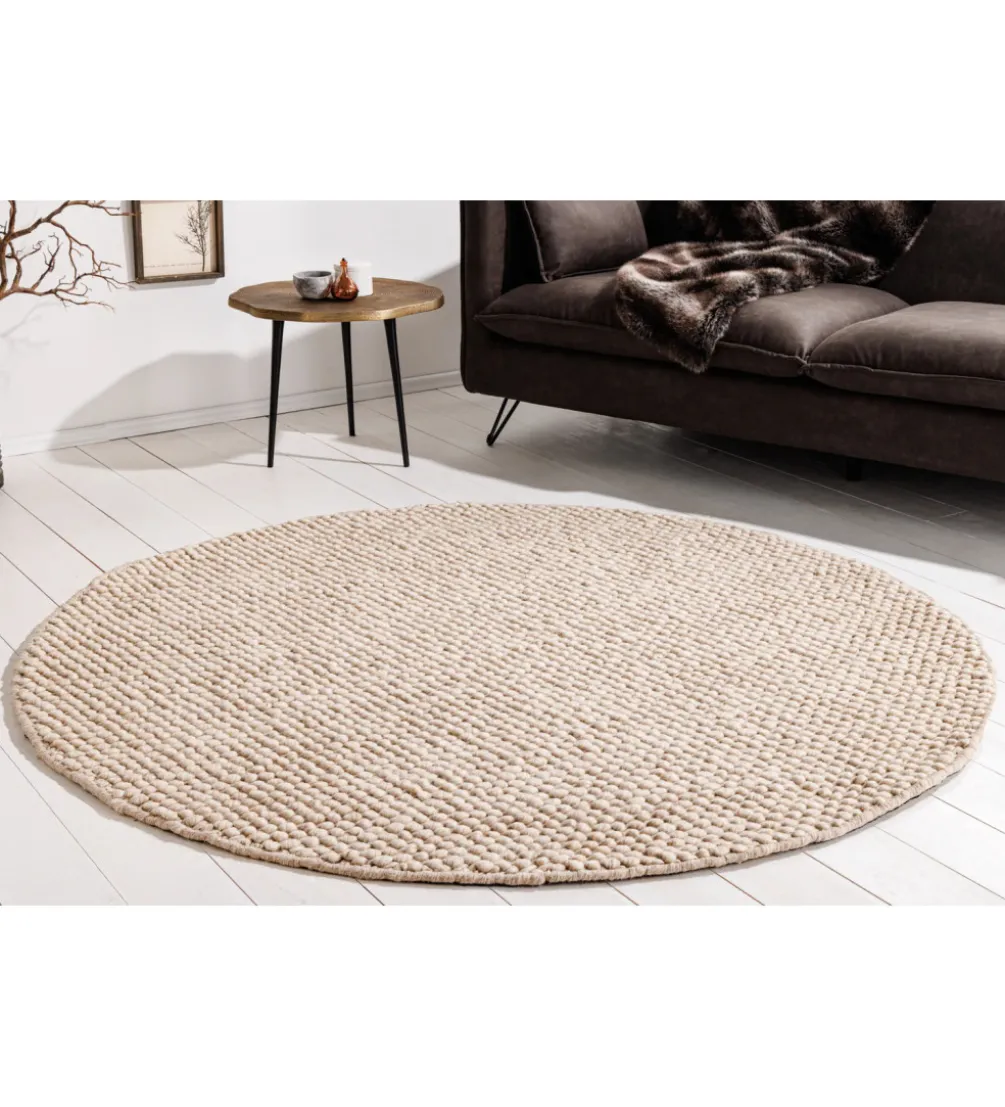 Dywan WOOL 150cm okrągły beżowy
