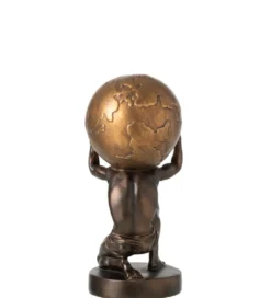 Figurka BALL HOLDING 28 cm ciemno brązowa złota
