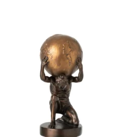 Figurka BALL HOLDING 28 cm ciemno brązowa złota