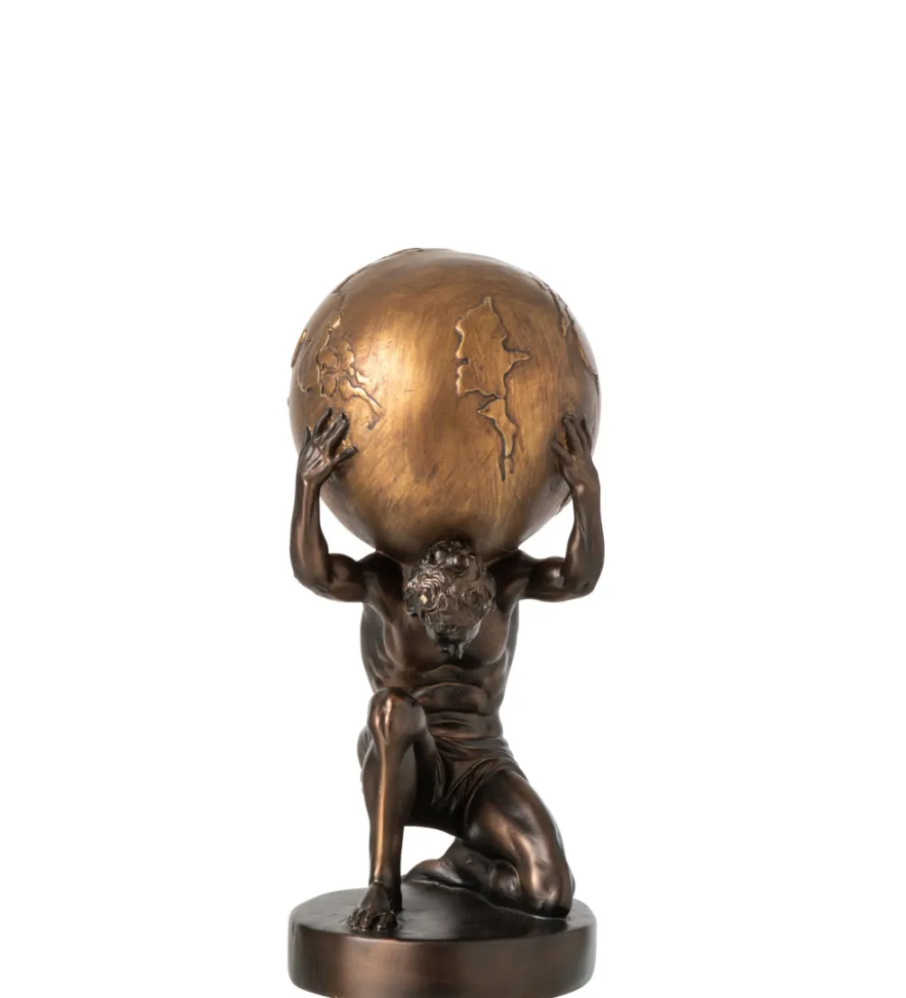 Figurka BALL HOLDING 28 cm ciemno brązowa złota