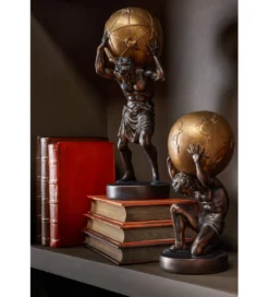 Figurka BALL HOLDING 28 cm ciemno brązowa złota