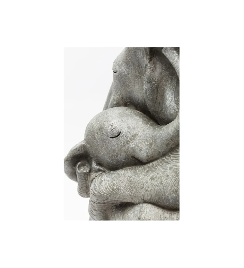Figurka dekoracyjna Elephant Hug 36 cm szara