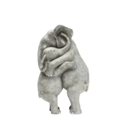 Figurka dekoracyjna Elephant Hug 36 cm szara