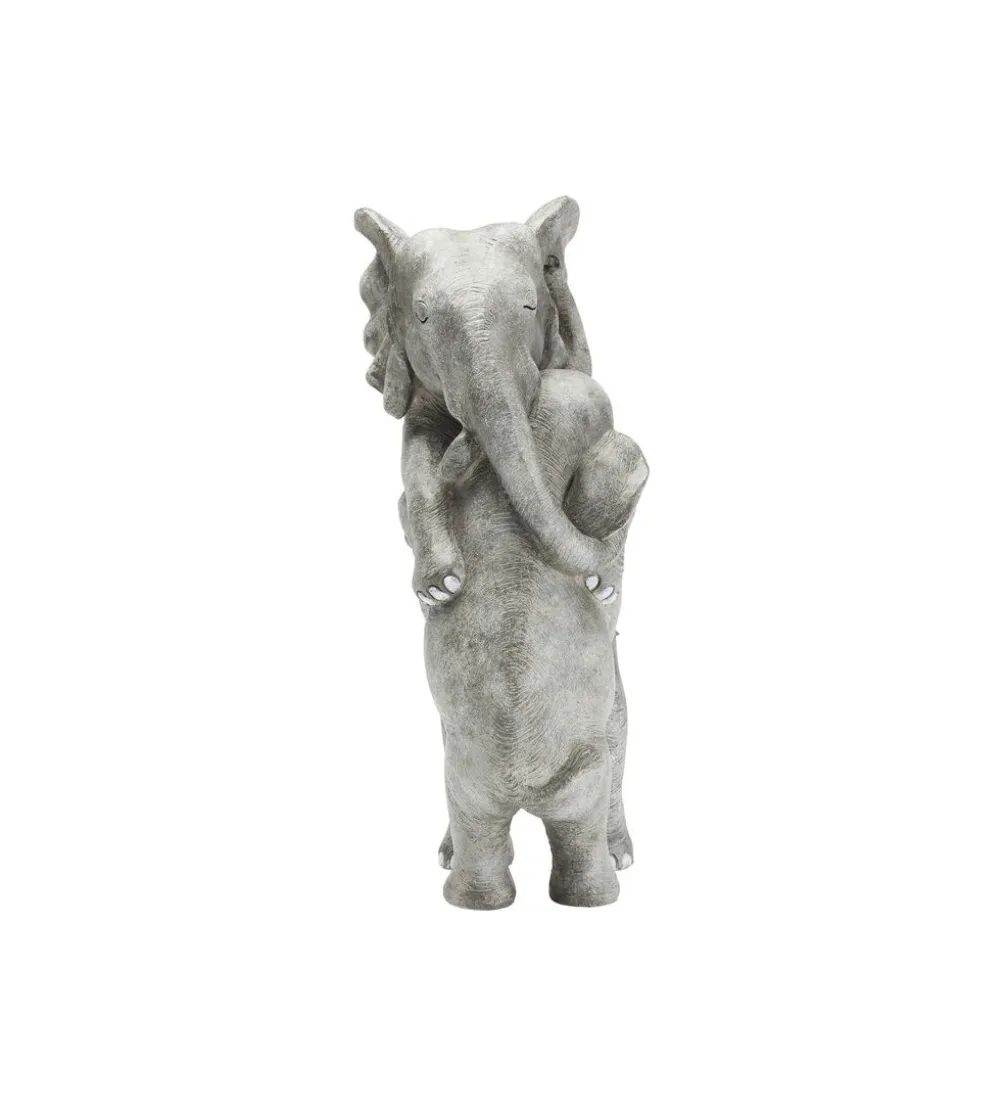 Figurka dekoracyjna Elephant Hug 36 cm szara