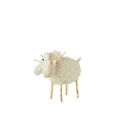 Figurka dekoracyjna Reindeer 34 cm kremowo złota