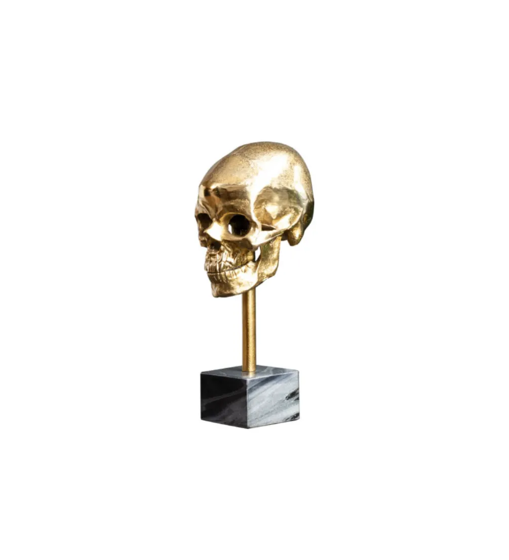 Figurka dekoracyjna Skull złota