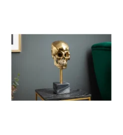 Figurka dekoracyjna Skull złota