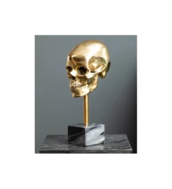 Figurka dekoracyjna Skull złota