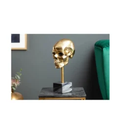 Figurka dekoracyjna Skull złota