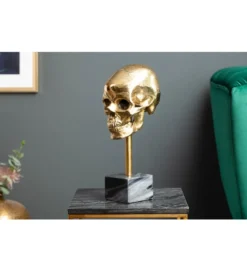 Figurka dekoracyjna Skull złota