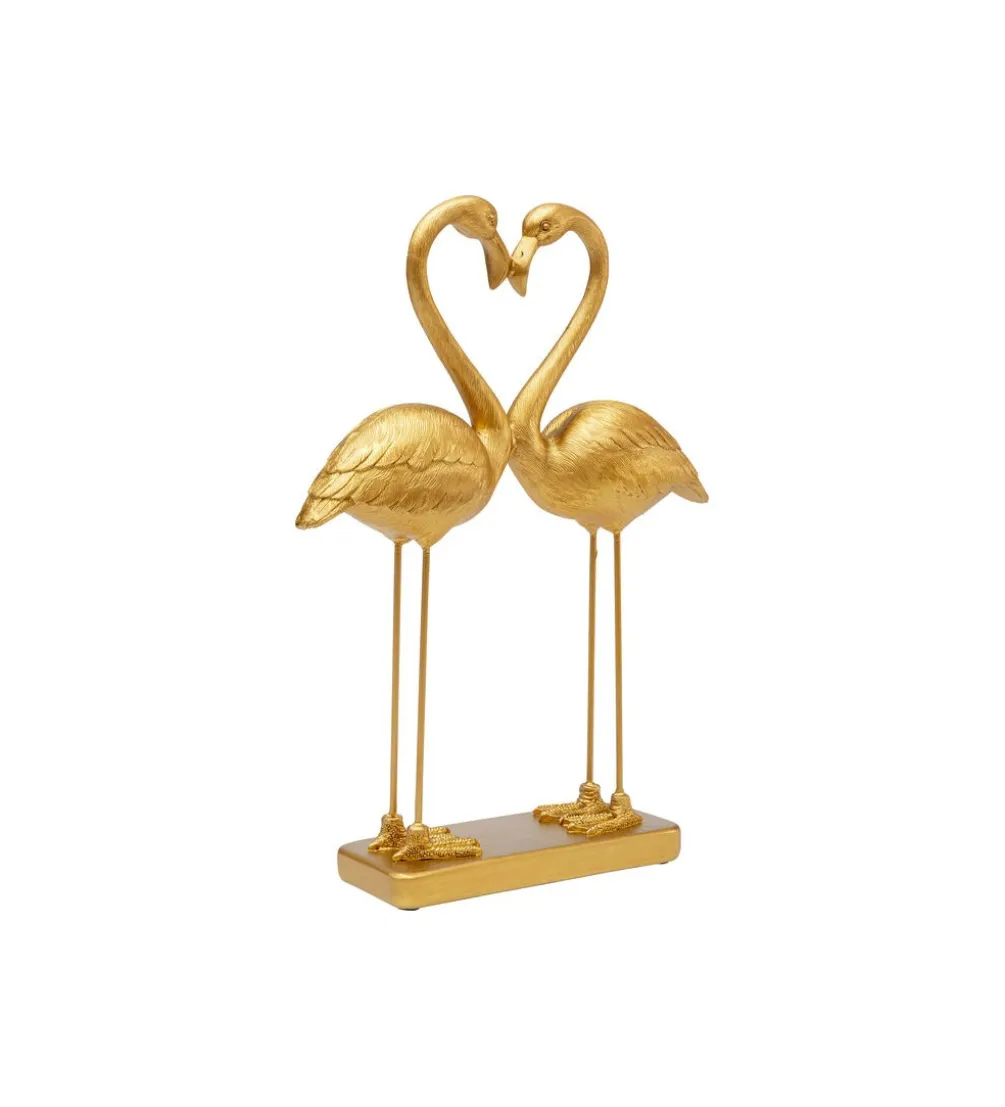 Figurka Flamingo Love 29 cm złota