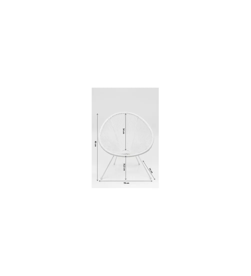 Fotel ACAPULCO 85 cm mono biały