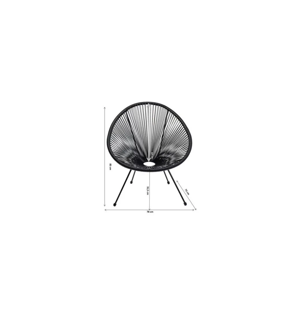Fotel ACAPULCO 85 cm wiśniowy