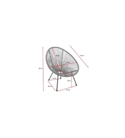 Fotel ACAPULCO 85 cm wiśniowy