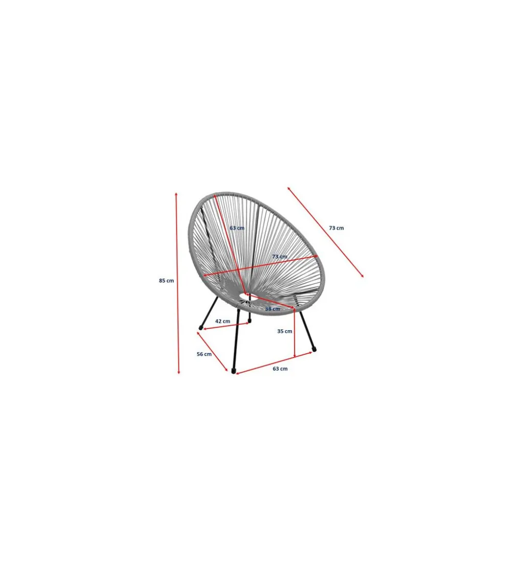 Fotel ACAPULCO 85 cm wiśniowy