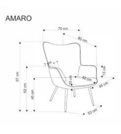 Fotel AMARO sztruks kremowy