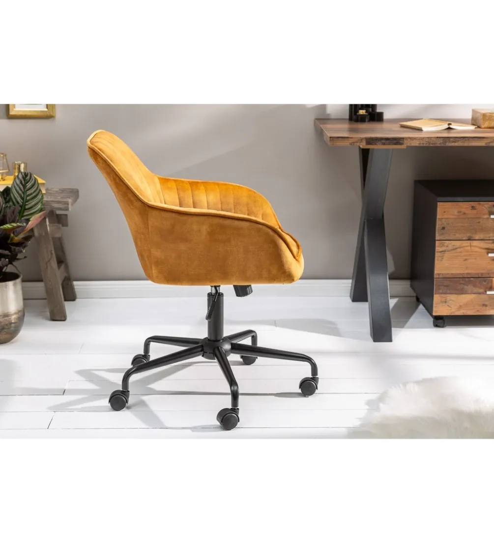 Fotel Biurowy Dutch Comfort ciemna musztarda