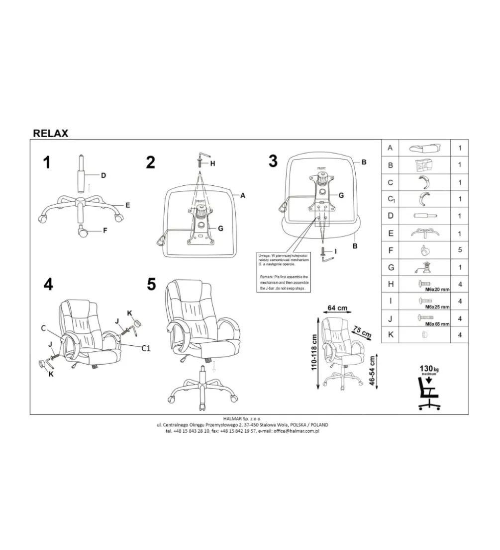 Fotel biurowy RELAX beżowy