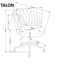 Fotel biurowy TALON różowy