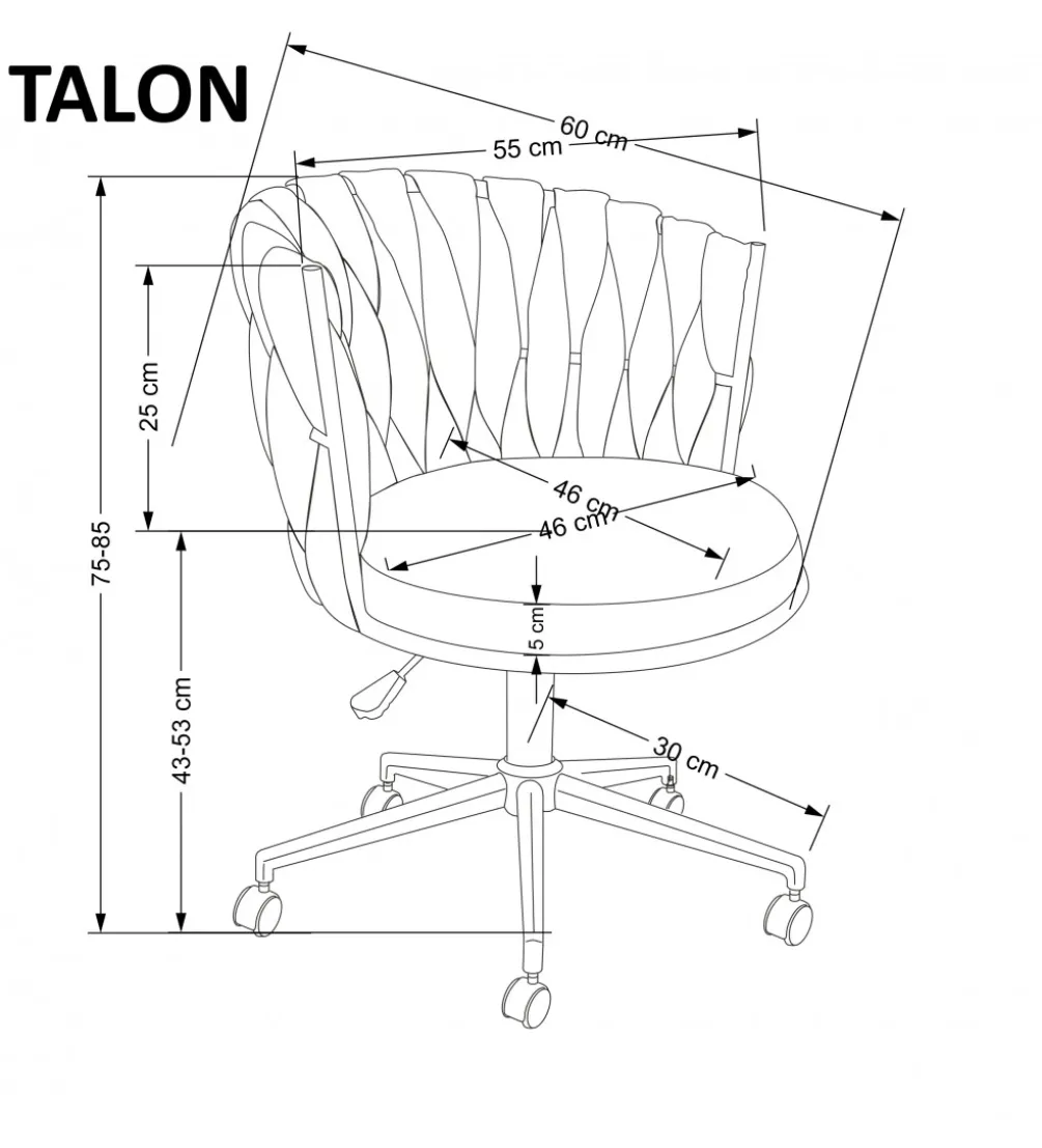 Fotel biurowy TALON różowy