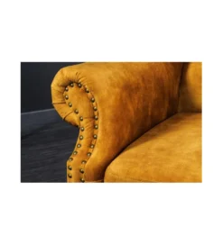 Fotel BRIGIDA Chesterfield musztardowy