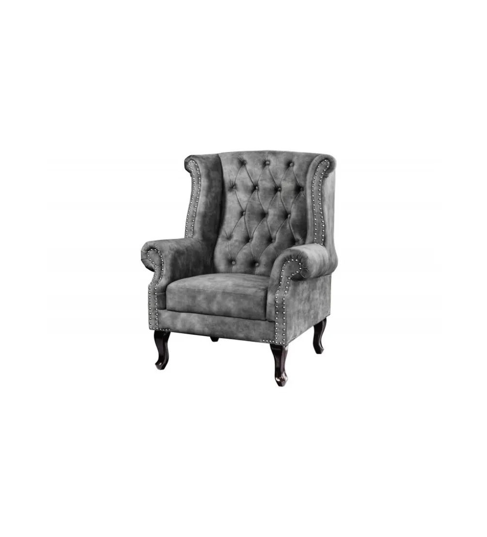 Fotel BRIGIDA Chesterfield szary
