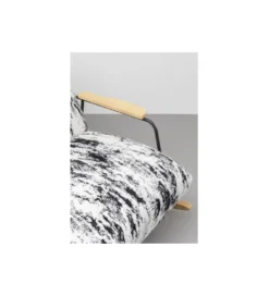 Fotel bujany KYLE 80 cm bouclé czarnobiały