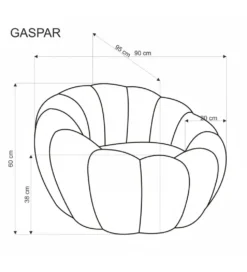 Fotel GASPAR Bouclé kremowy