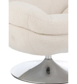 Fotel i podnóżek LOUNGERI 83 cm kremowe