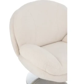 Fotel i podnóżek LOUNGERI 83 cm kremowe
