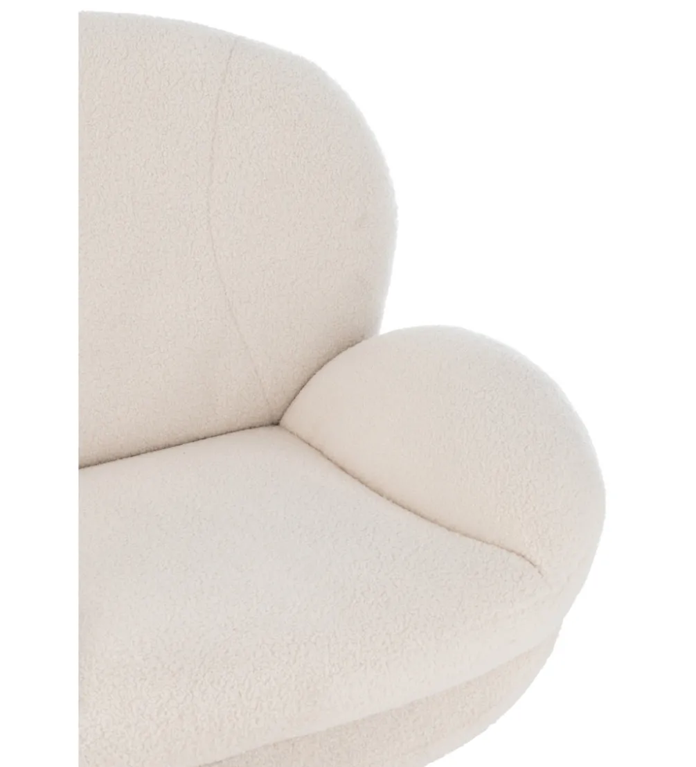 Fotel i podnóżek LOUNGERI 83 cm kremowe