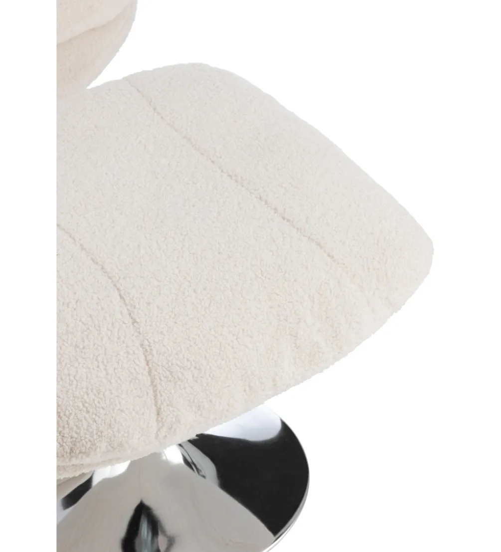 Fotel i podnóżek LOUNGERI 83 cm kremowe