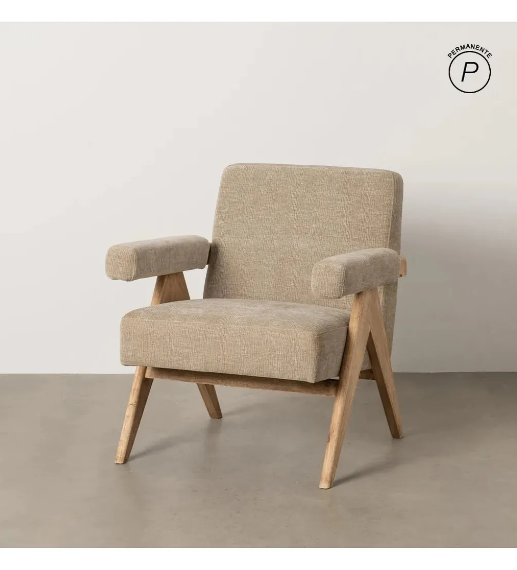 Fotel NAMGAN 85 cm beżowy naturalny