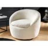 Fotel obrotowy BABYLON bouclé biały
