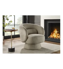 Fotel obrotowy BOSSA NOVA bouclé taupe