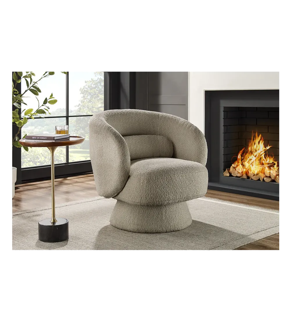 Fotel obrotowy BOSSA NOVA bouclé taupe