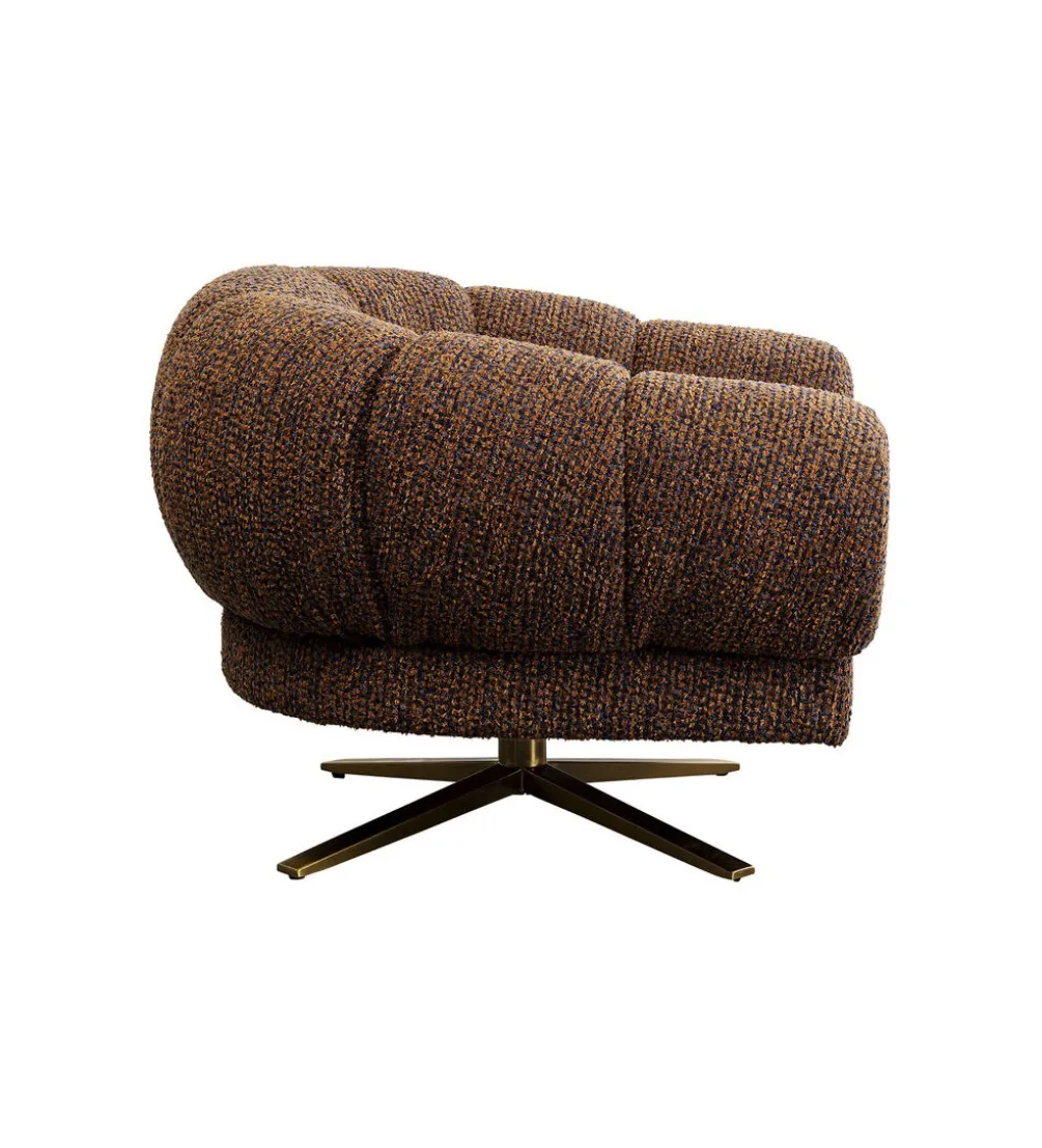 Fotel obrotowy JANNO 68 cm bouclé brązowe