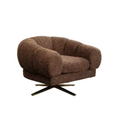 Fotel obrotowy JANNO 68 cm bouclé brązowe