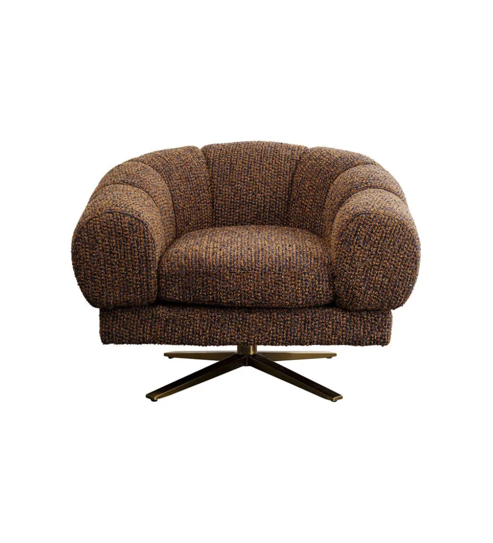 Fotel obrotowy JANNO 68 cm bouclé brązowe