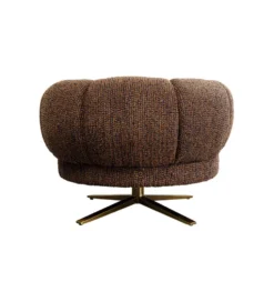 Fotel obrotowy JANNO 68 cm bouclé brązowe