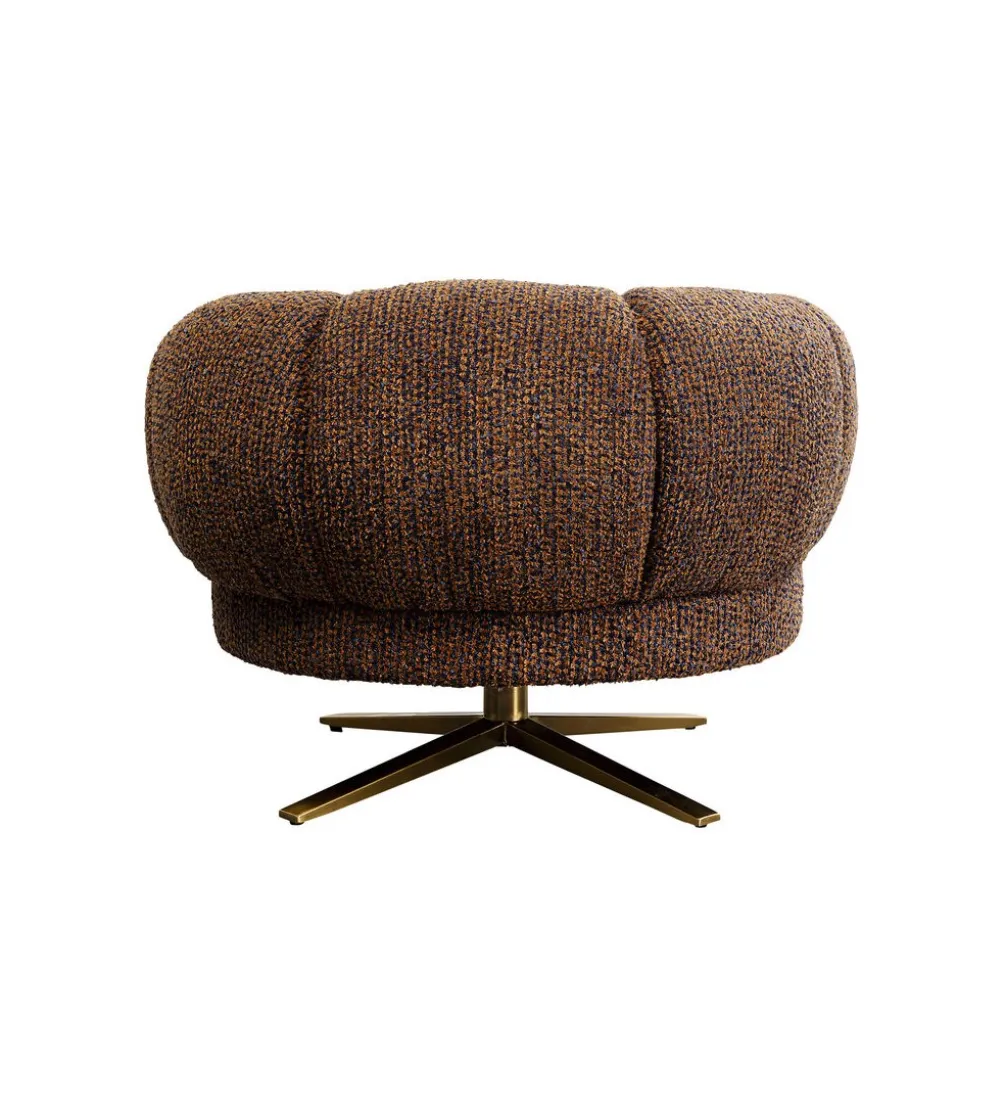 Fotel obrotowy JANNO 68 cm bouclé brązowe