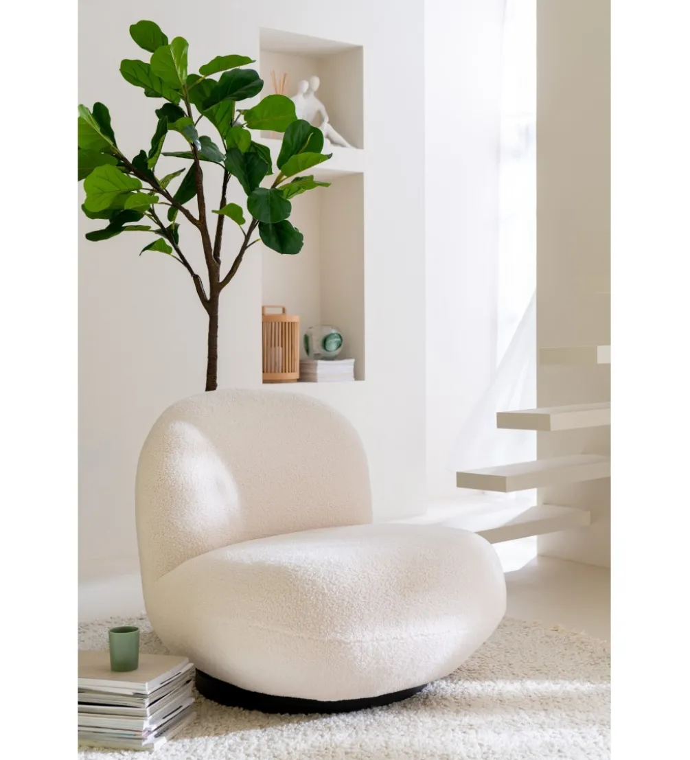 Fotel obrotowy Snow 81 cm Bouclé biała