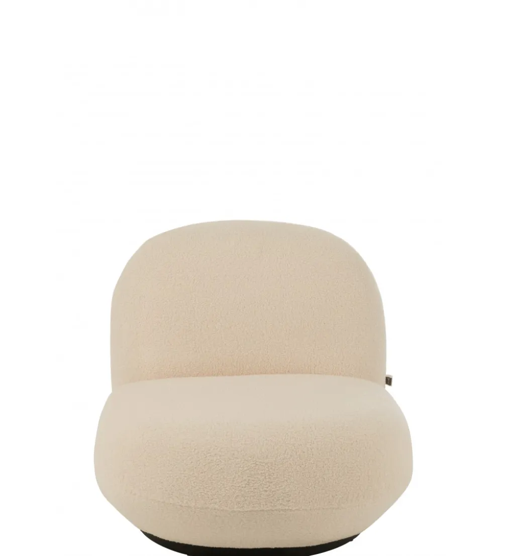 Fotel obrotowy Snow 81 cm Bouclé biała