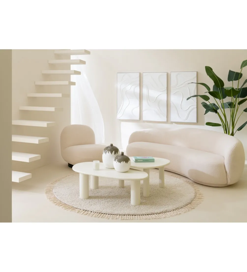 Fotel obrotowy Snow 81 cm Bouclé biała